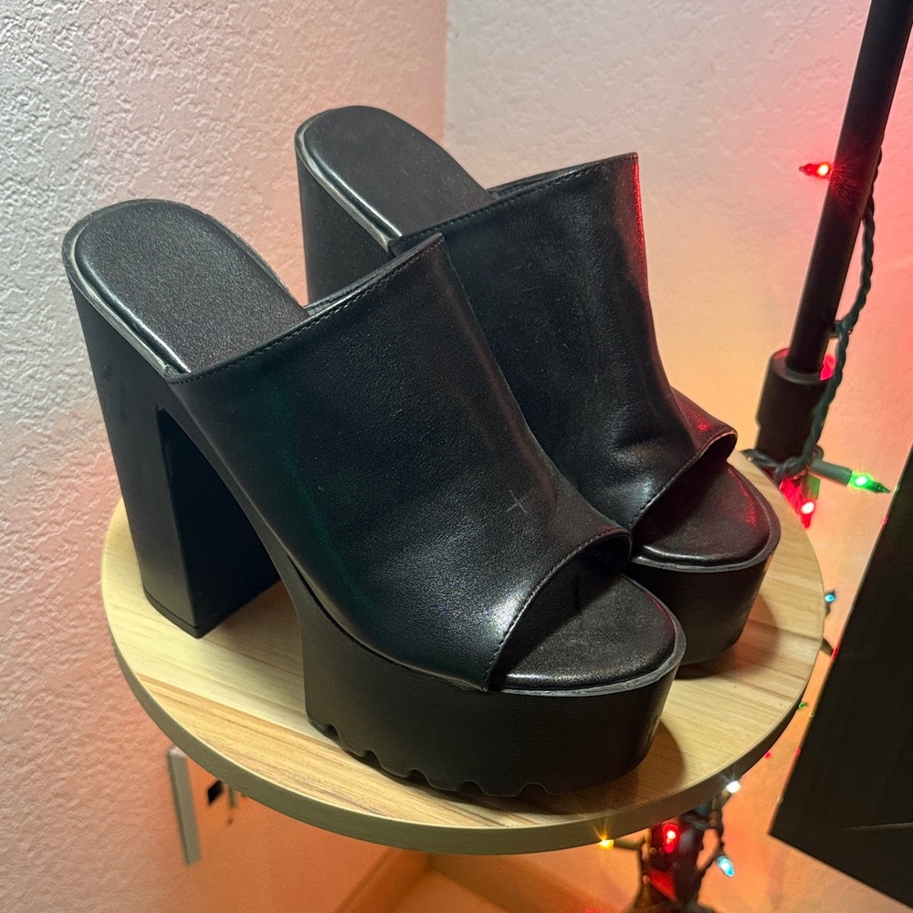 SHEIN Black Platform Heels